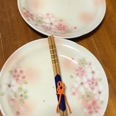 新品未使用　お皿２枚お箸一膳