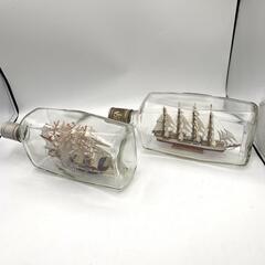 2個　約30cm ボトルシップ　ボトルアート　 瓶 舟 船 オブ...
