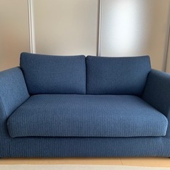 【予定者決定しました】ニトリ　二人掛けソファ　青