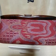 新品　大島紬　和装バック　桐箱入りの画像