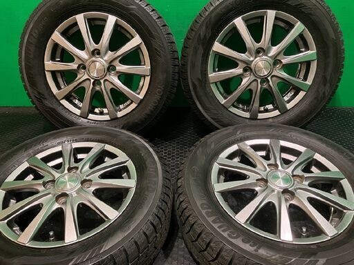 【YOKOHAMA ice GUARD iG60 155/70R13】スタッドレス【GRASS 13インチ 4J4HPCD100+42】バリ溝 バモス エブリィワゴン等　(MTB362)  クレジットカード QR決済可能