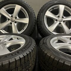 タイヤ走行短め【DUNLOP WM02 225/55R17】スタッドレス【AGA TAS JAPAN 17インチ 7.5J5HPCD112+40】audiキャップ audi/A6等　(TD004) クレジットカード QR決済可能