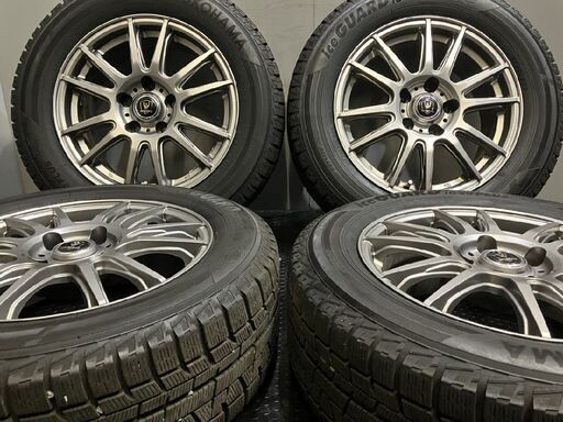 【YOKOHAMA ice GUARD iG50 PLUS 215/60R16】スタッドレス【INVERNO 16インチ 6.5J5HPCD114.3+38】バリ溝 カムリ クラウン マークX等(TD005) クレジットカード QR決済可能