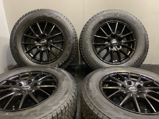 【BS BLIZZAK DM-V2 215/70R16】スタッドレス【MID SCHNEIDER 16インチ 6.5J5HPCD114.3+38】ブラック デリカD:5等　(TF076) クレジットカード QR決済可能