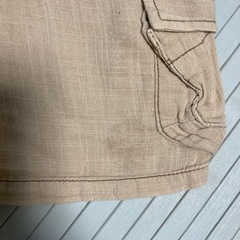 90cm ズボン　半ズボン　ベージュ　ネイビー　チェックの画像