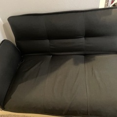 2人がけソファ　ブラック