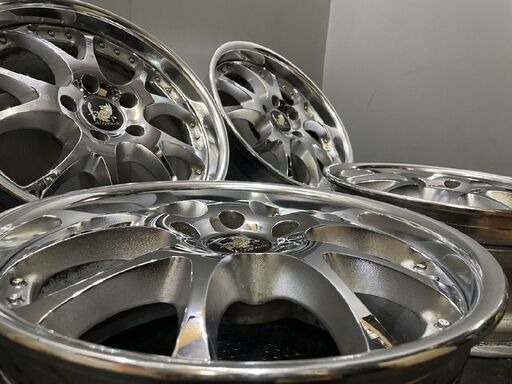 SIDE Altstadt リバーサイド アルトシュタット 17インチ 4本 8J/9J5HPCD114.3+42(8J)/+47(9J) メッキ 希少　(VHC374)  クレジットカード QR決済可能