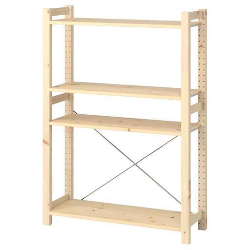 IKEA　IVAR イーヴァル　セット高さ124cm　42cm棚×5、83cm棚×4　クロスブレース×5