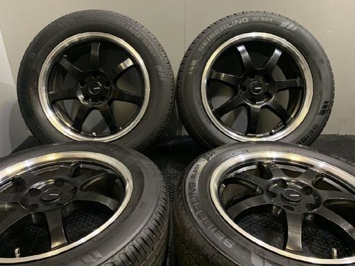 【SEIBERLING SL201 215/60R17】夏タイヤ【G-SPEED 17インチ 7J5HPCD114.3+38】21年製 バリ溝 C-HR アルファード エスティマ等　(TF080-2)  クレジットカード QR決済可能