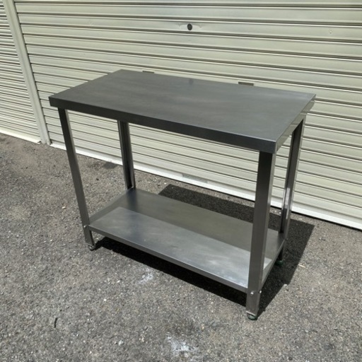 【受付終了】作業台(ステンレス台・ワークテーブル)900×450×800mm