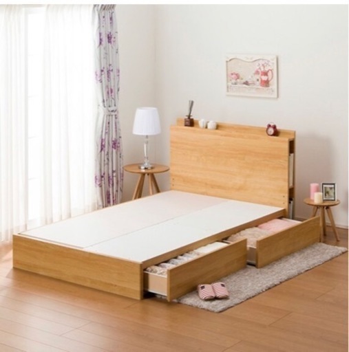 F0903  引き出し付き　セミダブルベッド　コンセント付