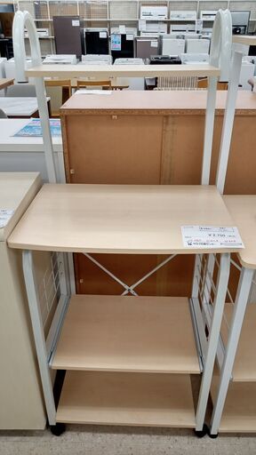 ★ジモティ割あり★  レンジ台 クリーム H136×D42.5×W60 クリーニング済み TJ1611