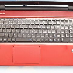 全国配送可♪ NEC Bluetooth、カメラ、マイク、WiFi搭載！ 大容量 750GB HDD 大特価 赤 ノートパソコン♪ SSD換装可！ CD DVD リモート 大容量 Web会議 WPS Office YouTube 学生 主婦 初心者さん 初期設定済み！  Excel、Word、PowerPoint☆の画像