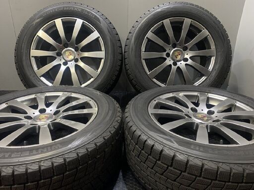 【DUNLOP WINTER MAXX SJ8 255/55R18】スタッドレス【阿部商会 TAM3180 18インチ 8J5HPCD130+50】バリ溝 ポルシェ/カイエン等　(VTL788) クレジットカード QR決済可能