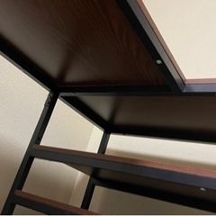 L字デスク (調節可能棚付き)の画像