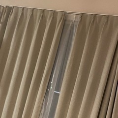 遮光カーテン　リネン風　H210 ベージュの画像