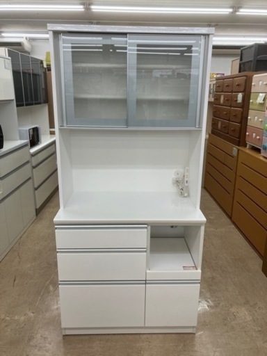 NITORI 2面レンジボード キッチン収納 ホワイトカラー ニトリ No.3470●食器棚 水屋 ※現金、クレジット、スマホ決済対応