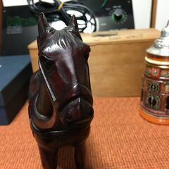 horse 馬の置物 木製のおウマ インテリア 昔品