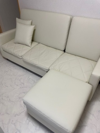 白　L字ソファ　美品
