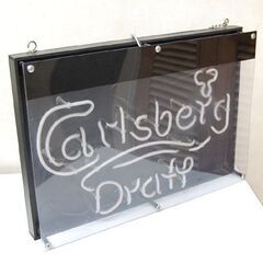 来店引取限定 カールスバーグ ネオン看板 幅59×奥9×高41.5cm ネオン管 壁掛け 50/60Hz Carlsberg Draft 札幌市 清田区 平岡の画像