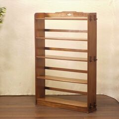 ヤ取終了9/17】≪zyt1095ジ≫ レトロ家具 クサビの本棚 幅約