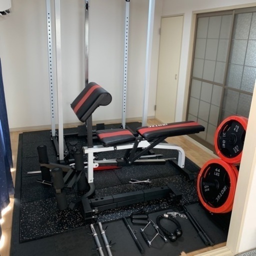 アイロテック　引き取り限定　マスキュラーセット140キロ　防振マット&プレートラック付