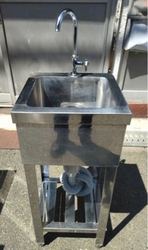 業務用 1槽シンク 蛇口付き 幅350×奥350×高さ800(mm) 流し台 一層 一槽 キッチン 手洗い場 厨房機器 店舗用品 1層シンク 大阪発