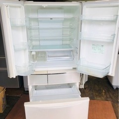 福岡市内配送無料 470L 6ドア冷蔵庫Panasonic NR-FTM477S-N 割れあり