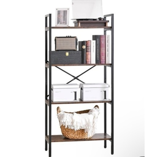 【新品未使用】オープンシェルフ　キッチンラック 4段ラック アイアン家具 ウッドシェルフ