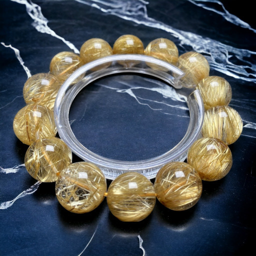 超品質】ゴールドタイチンルチルクォーツ 15～16mm