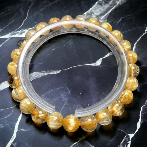 【式神封入】ゴールドタイチンルチルクォーツ［GkvhfVEr］8mm　超高品質