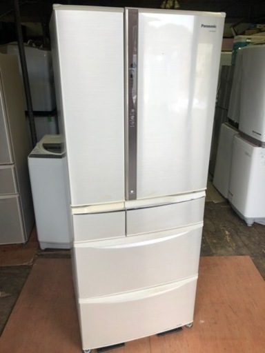 北九州市内配送無料　保証付き　470L 6ドア冷蔵庫Panasonic NR-FTM477S-N 割れあり