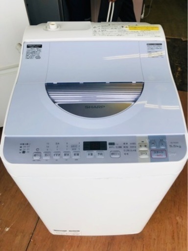 北九州市内配送無料　保証付き　シャープ SHARP ES-TX550-A [たて型洗濯乾燥機(5.5kg) ブルー系]
