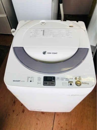 北九州市内配送無料　保証付き　シャープ SHARP ES-GE55N-S [全自動洗濯機（5.5kg） シルバー系]