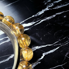 式神封入】ゴールドタイチンルチルクォーツ[tFUq8Sti]9mmキャッツアイ