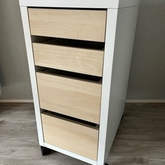 IKEA ミッケ　引出し　キャビネット　白x木柄　イケア