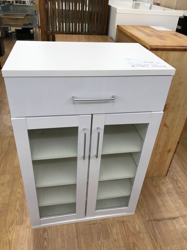 ★ジモティ割あり★  食器棚 白 H90×W60×D39 クリーニング済み KJ2537