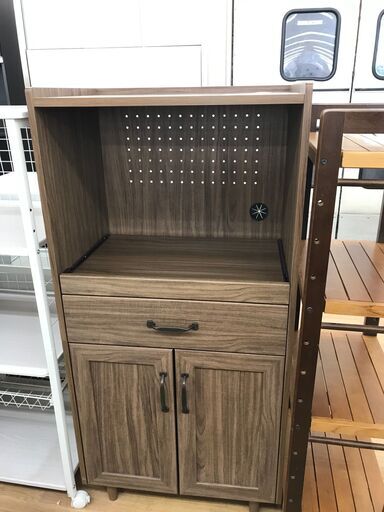 ★ジモティ割あり★  レンジ台 ダークブラウン H118×W58×D40 クリーニング済み KJ2540