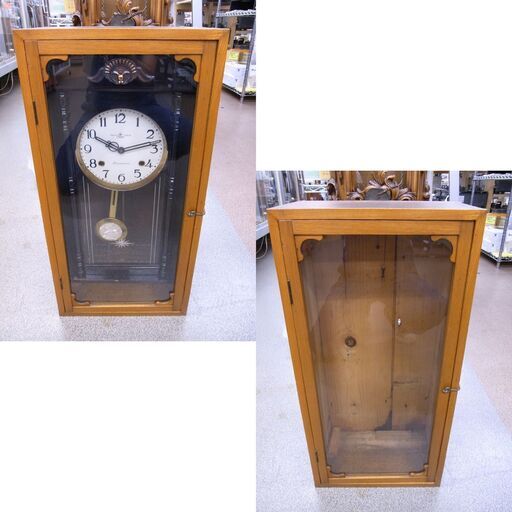 栄計舎 壁掛け 振り子時計 本打式 ゼンマイ時計 ボンボン時計 柱時計