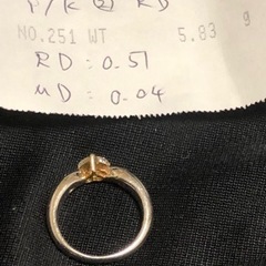 PT900 K18 8号#8ハートシェイプ　ダイヤ0.51ct 脇石0.04ctの画像