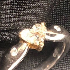 PT900 K18 8号#8ハートシェイプ　ダイヤ0.51ct 脇石0.04ctの画像