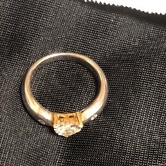 PT900 K18 8号#8ハートシェイプ　ダイヤ0.51ct 脇石0.04ctの画像