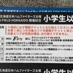 日本ハムファイターズ　エスコンフィールド　小学生以下指定席招待券の画像