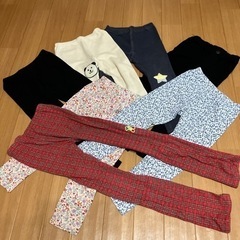 【きまりました】女児110サイズ　レギンス6本　黒パンツ1本