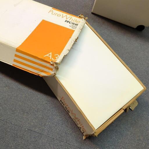 事務用紙 A3を3000枚 紙 オフィスペーパー PPC用紙 白 500枚x3 計1500枚の箱が2個 合計3000枚
