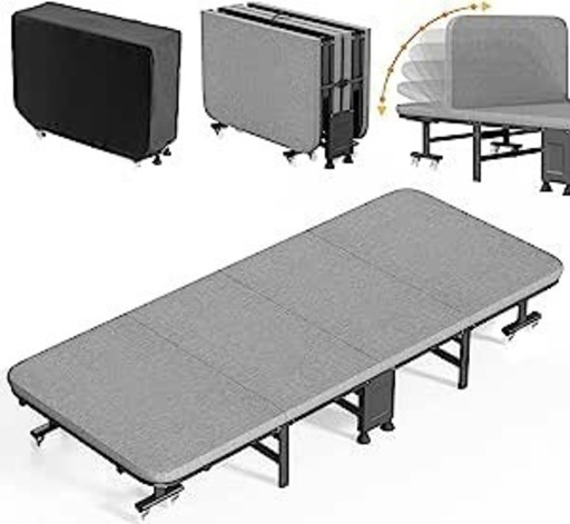 おりたたみベッド 高反発ウレタン マットレス付き 6段階リクライニング 長190cm*幅80cm*高30cm コンパクト 四つ折り