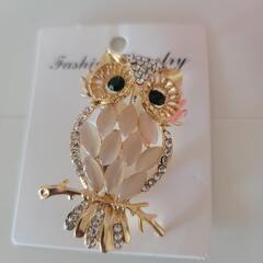 新品　フクロウブローチ②