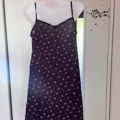 花柄ワンピース  チュニック  M  パープルの画像