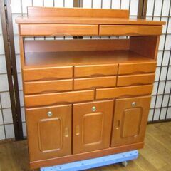 R368 天然木 Fax台、電話台、引出しいっぱいキャビネット、...