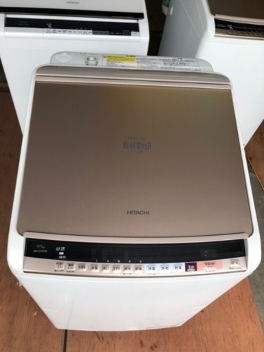 北九州市内配送無料　保証付き　日立 HITACHI BW-DV90B N [ビートウォッシュ タテ型洗濯乾燥機 （9kg） シャンパン]